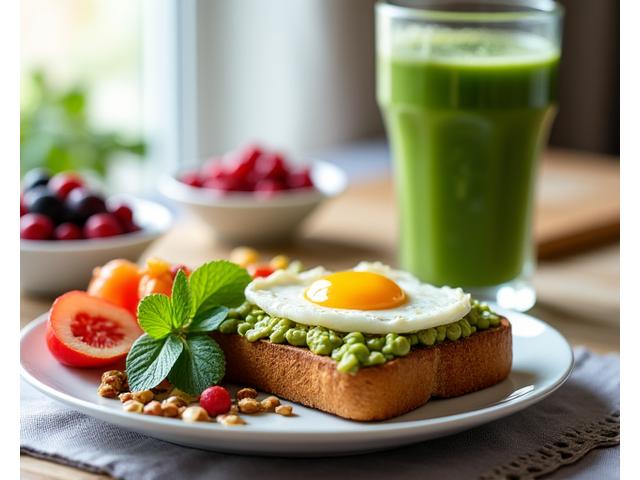 O farfurie colorată cu legume proaspete și o sursă de proteină, evidențiind nutriția echilibrată.