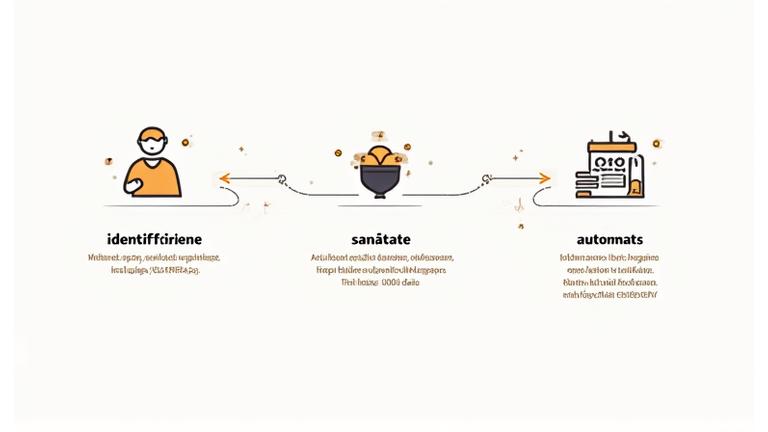 Pictograme stilizate reprezentând date de contact, date de sănătate și date automate, conectate printr-o diagramă simplă care arată scopurile colectării și baza legală.