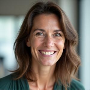 Portret Ana Pop, 38 ani, zâmbind fericită